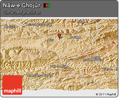 Satellite Panoramic Map of Nāw-e Ghojūr