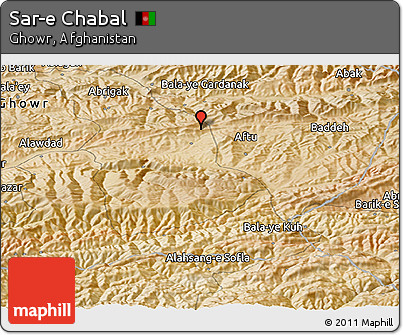 Satellite Panoramic Map of Sar-e Chabal