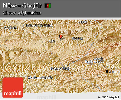 Satellite Panoramic Map of Nāw-e Ghojūr