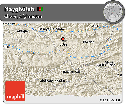 Shaded Relief Panoramic Map of Nayghūleh