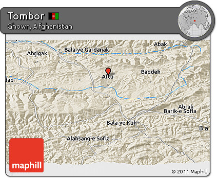 Shaded Relief Panoramic Map of Tombor
