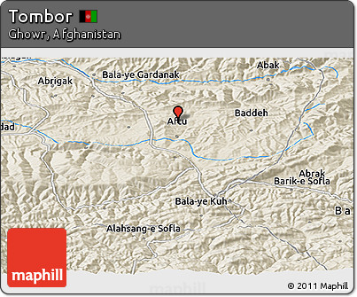 Shaded Relief Panoramic Map of Tombor