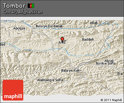 Shaded Relief Panoramic Map of Tombor