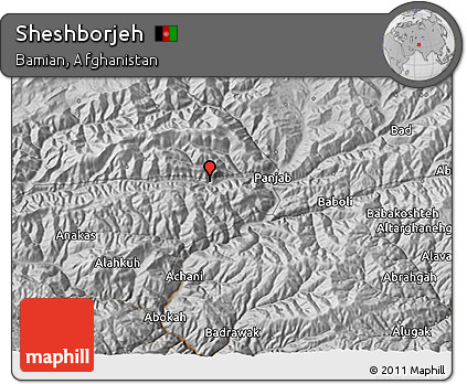 Physical 3D Map of Sheshborjeh