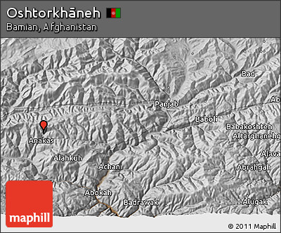 Physical 3D Map of Oshtorkhāneh