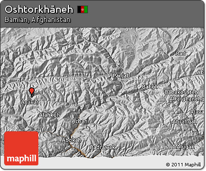 Physical 3D Map of Oshtorkhāneh