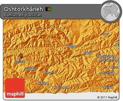 Political 3D Map of Oshtorkhāneh