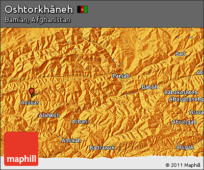Political 3D Map of Oshtorkhāneh