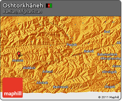 Political 3D Map of Oshtorkhāneh