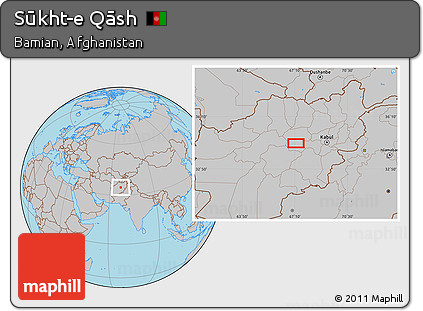 Gray Location Map of Sūkht-e Qāsh
