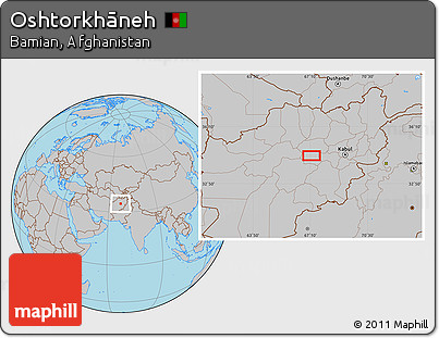 Gray Location Map of Oshtorkhāneh