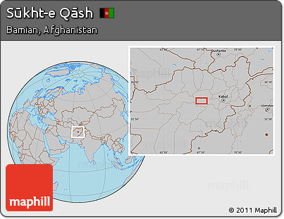 Gray Location Map of Sūkht-e Qāsh
