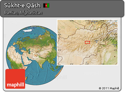 Satellite Location Map of Sūkht-e Qāsh