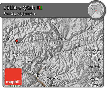 Physical Map of Sūkht-e Qāsh