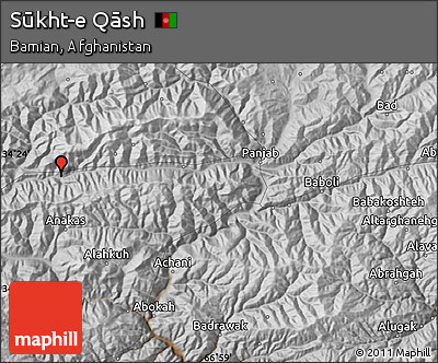 Physical Map of Sūkht-e Qāsh