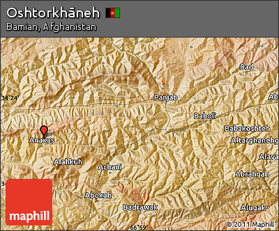 Satellite Map of Oshtorkhāneh