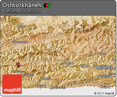 Satellite Panoramic Map of Oshtorkhāneh