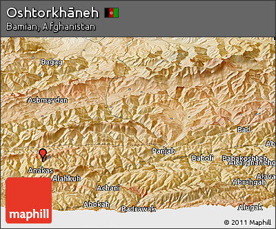 Satellite Panoramic Map of Oshtorkhāneh
