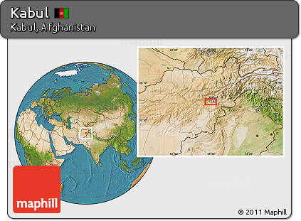 Satellite Location Map of Kabul