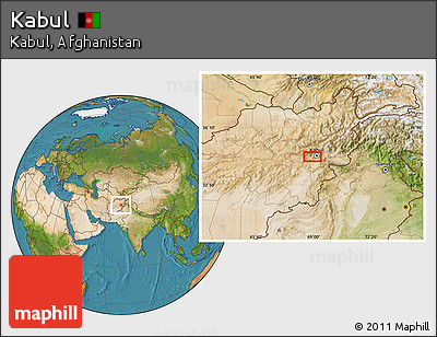 Satellite Location Map of Kabul