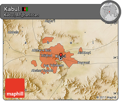 Satellite Map of Kabul