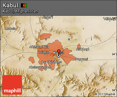 Satellite Map of Kabul