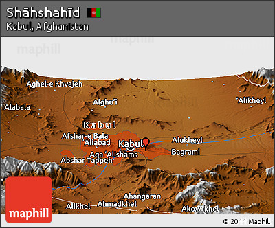 Physical Panoramic Map of Shāhshahīd