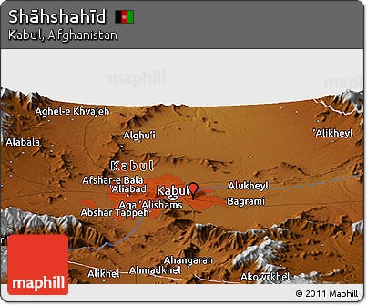 Physical Panoramic Map of Shāhshahīd
