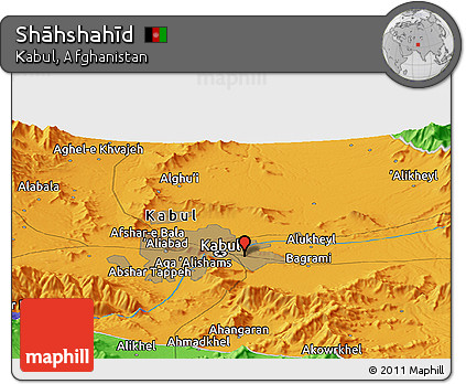 Political Panoramic Map of Shāhshahīd