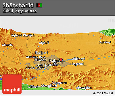 Political Panoramic Map of Shāhshahīd
