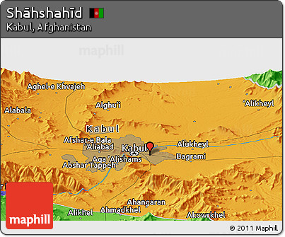 Political Panoramic Map of Shāhshahīd