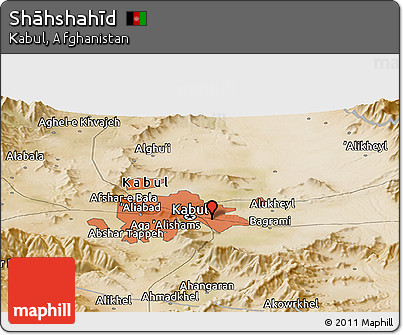 Satellite Panoramic Map of Shāhshahīd