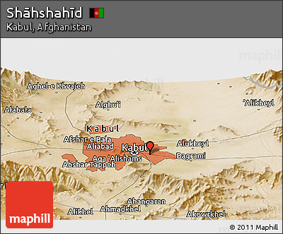Satellite Panoramic Map of Shāhshahīd