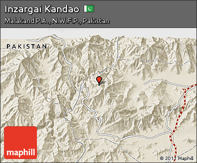 Shaded Relief 3D Map of Inzargai Kandao