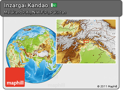 Physical Location Map of Inzargai Kandao