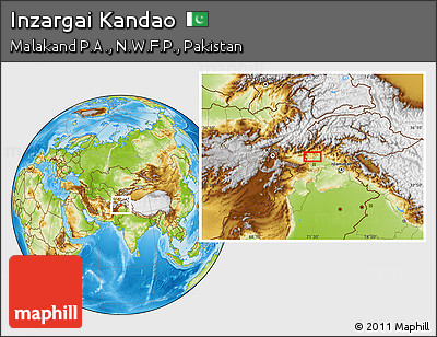 Physical Location Map of Inzargai Kandao