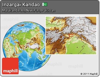 Physical Location Map of Inzargai Kandao