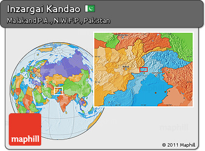 Political Location Map of Inzargai Kandao