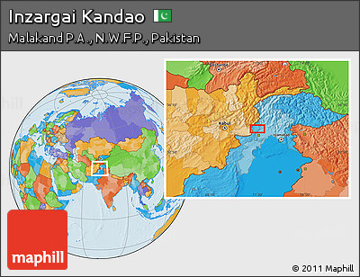 Political Location Map of Inzargai Kandao