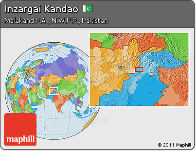 Political Location Map of Inzargai Kandao