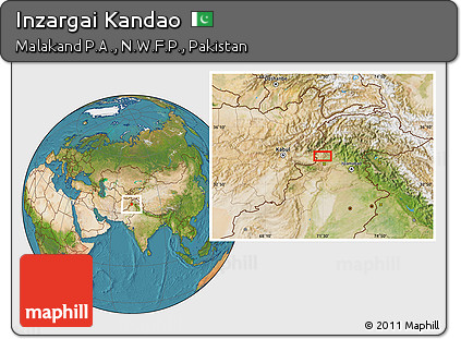 Satellite Location Map of Inzargai Kandao