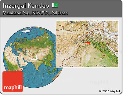 Satellite Location Map of Inzargai Kandao