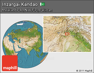 Satellite Location Map of Inzargai Kandao