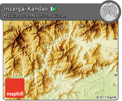 Physical Map of Inzargai Kandao