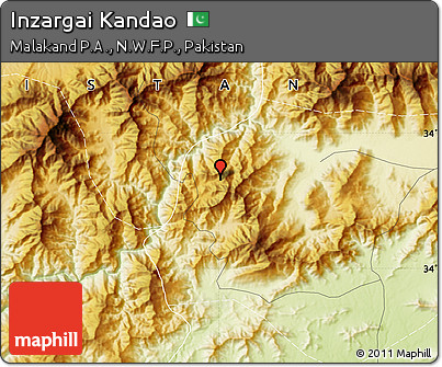 Physical Map of Inzargai Kandao