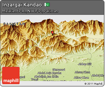 Physical Panoramic Map of Inzargai Kandao