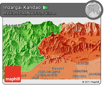 Political Panoramic Map of Inzargai Kandao