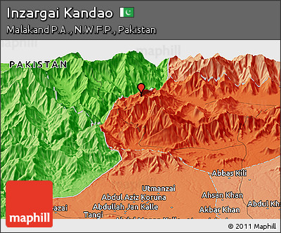 Political Panoramic Map of Inzargai Kandao