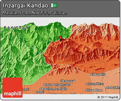 Political Panoramic Map of Inzargai Kandao