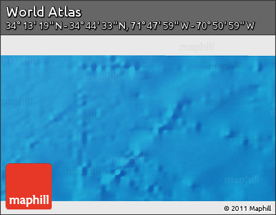 Physical 3D Map of the Area around 34° 28' 56" N, 71° 19' 29" W